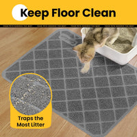 Conlun Cat Litter Mat Litter Trapping Mat - Charcoal / Small (24" x 17") - image 3
