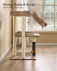 43.7" Modern Cat Tree for Large Cats, Quick One‑Person Assembly – Essentials for Cats - Gray / 23.6"L x 23.6"W x 43.7"H - image 4