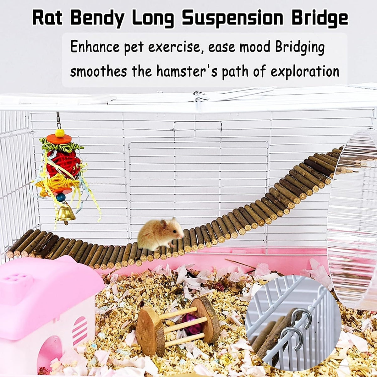 2-Pack Rat Bendy Long Suspension Bridges 19.7 x 2.7 Inch Hamster - 1PCS 19.7x2.7in - image 3