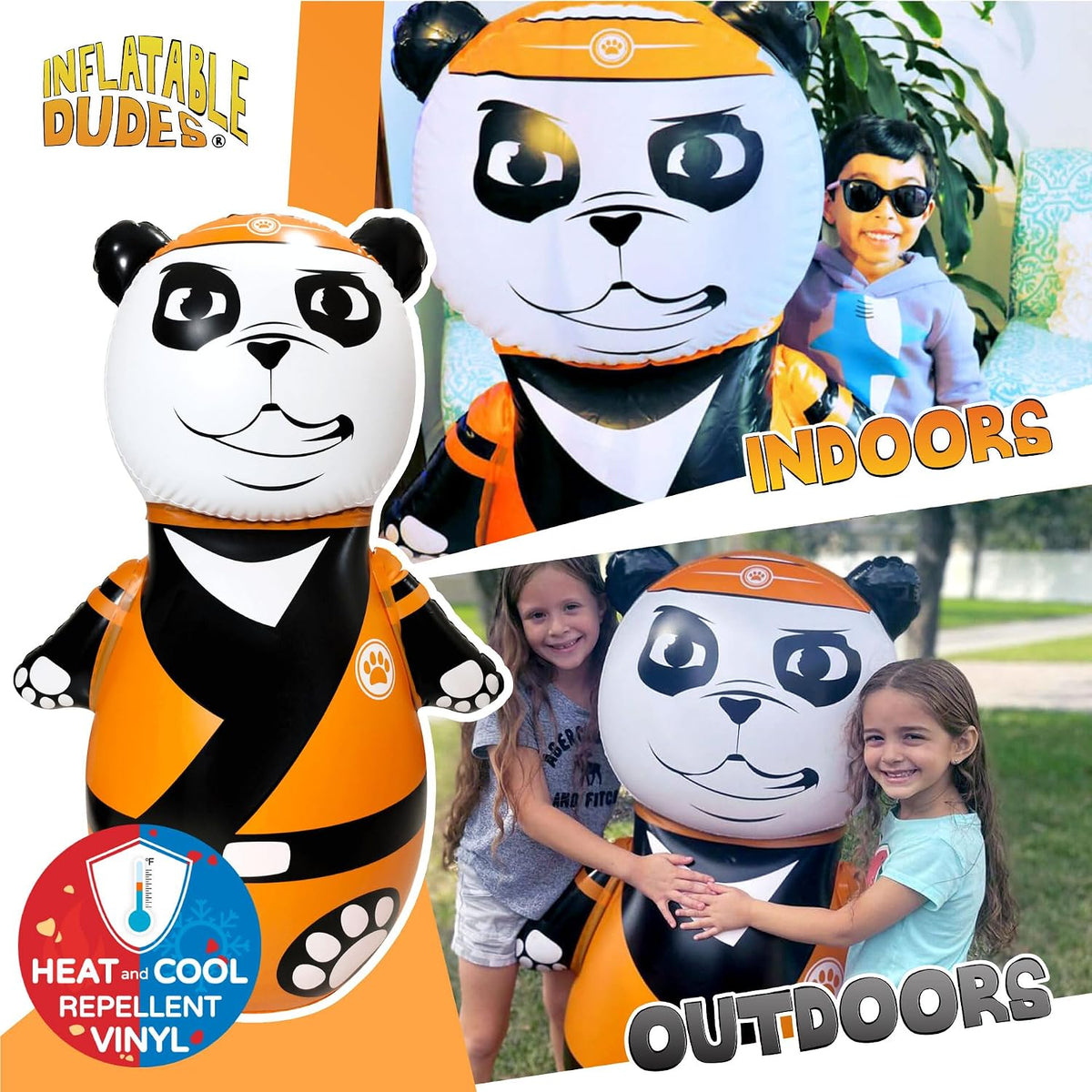 Inflatable Dudes kids punching bag bop bag, 47 inch, with sand-filled base in a ninja design - view 11