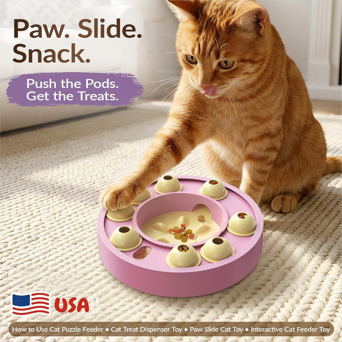 KADTC Cat Puzzle Toy, Slow Feeder - Large / purple - image 2