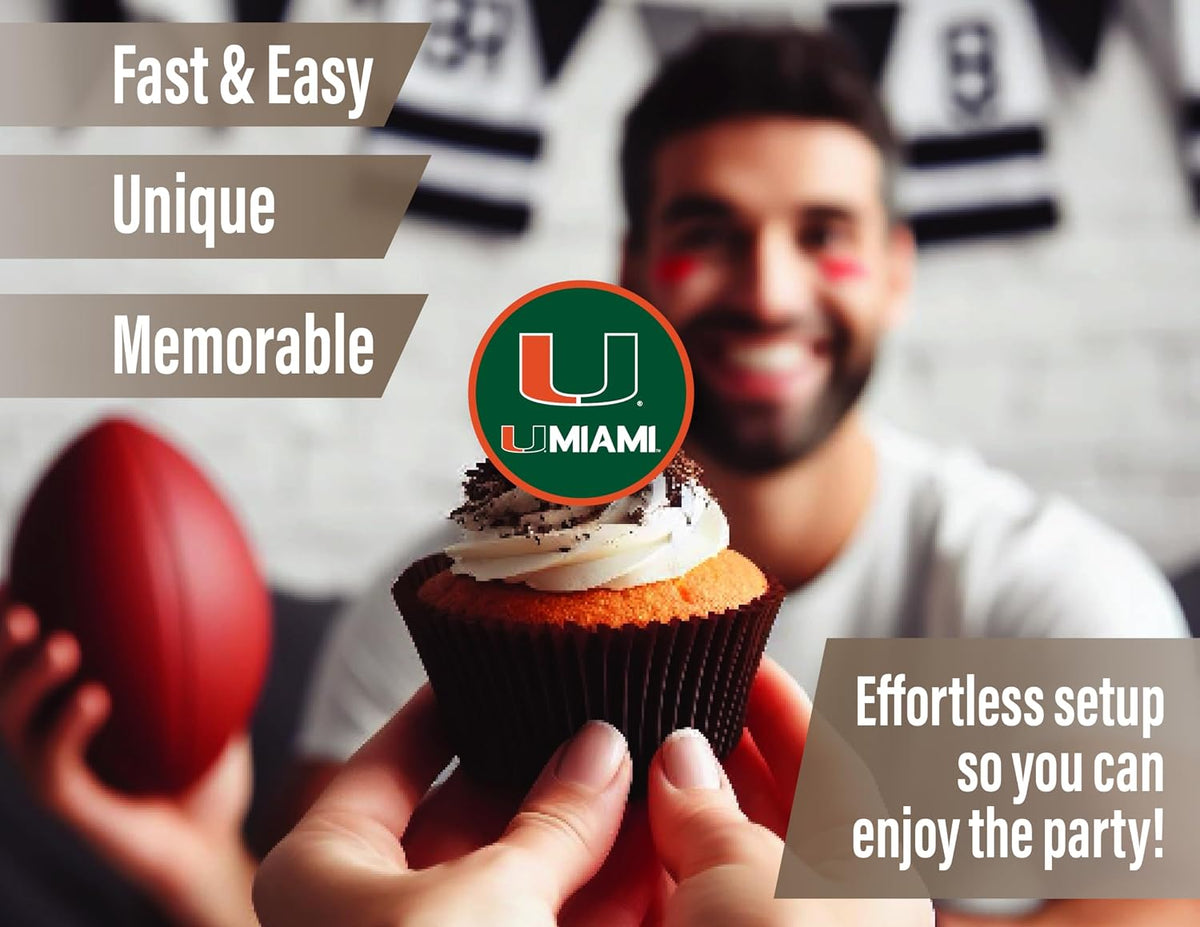 Ohio State Merch Cupcake Toppers & Decorations OSU Party Cake Decor - Miami Hurricanes - image 3