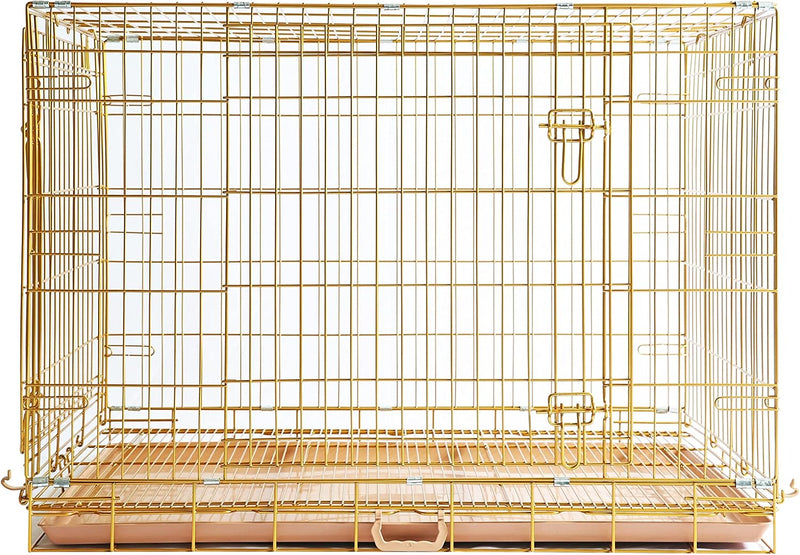 Homey Pet 30 Inch Dog Crates for Small Medium Dogs - 42.5"L x 27.4"W x 33.0"H / Gold