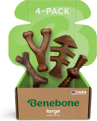 Benebone Medium 4-Pack Dog Toys for Aggressive Chewers - Large (Pack of 8) / 4 Pack