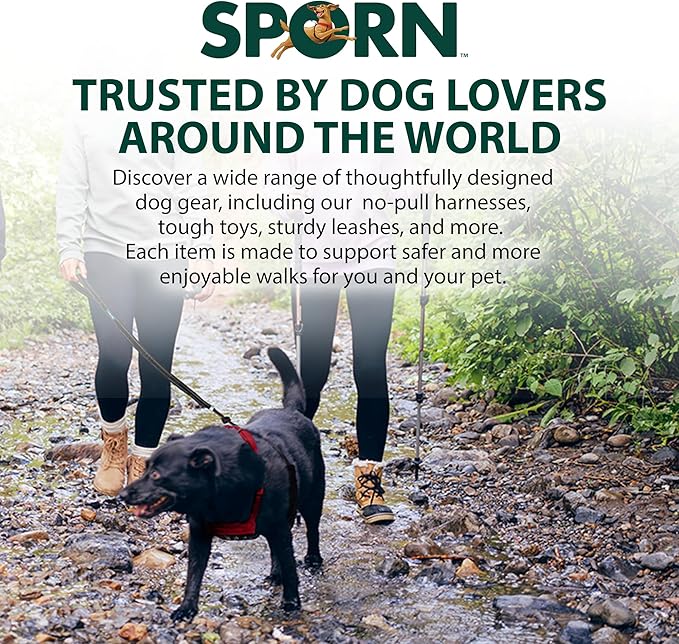 Sporn No Pull Dog Harness for Medium-Sized Dog - Red Mesh, Durable Nylon, Breathable, Adjustable, Lightly Padded, Soft & Easy, Heavy Duty Body Halter Harness for Medium Size Breeds