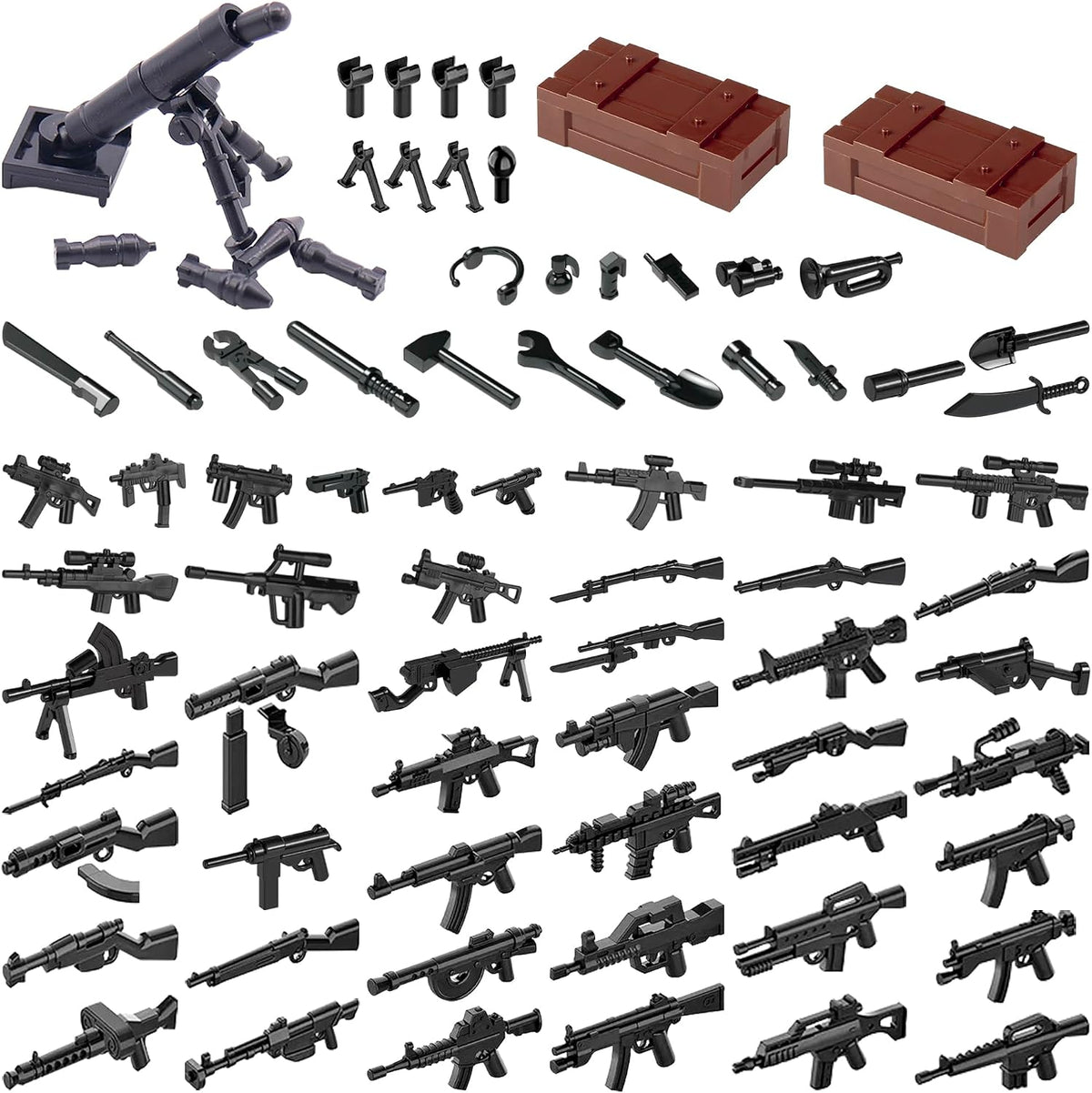 Weapons Pack Military Toy Set Building Blocks Model for Soldier - 73 PCS-Weapons