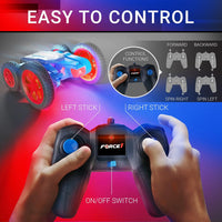Force1 Tornado Blue LED Remote Control Car for Kids - Red Tornado - image 3