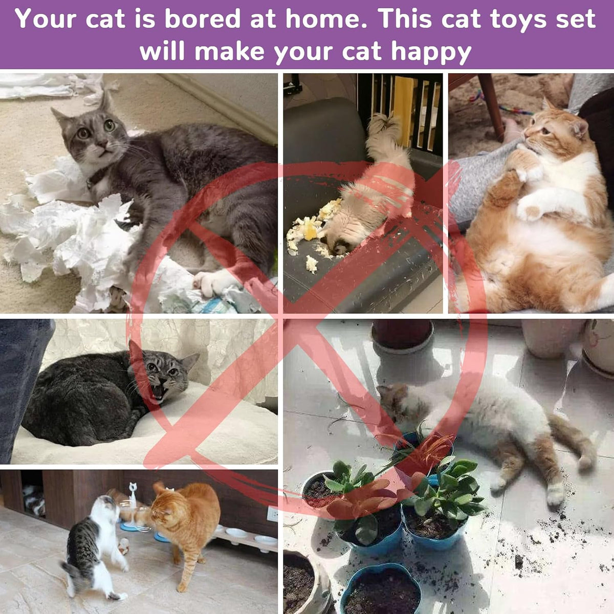 33Pcs Cat Toys Pack for Indoor Cats Kitten, with Cube Tunnel – Essentials for Cats - Extra Large Cat Tunnel Toy Set - image 4