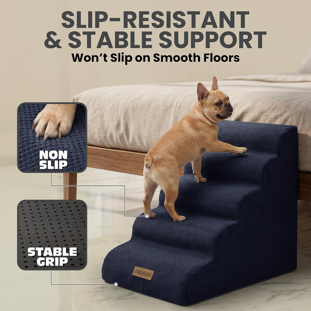 Miorun Dog Stairs for High Beds - Dark Blue / 5.0 / Stairs 24.5"H - image 4