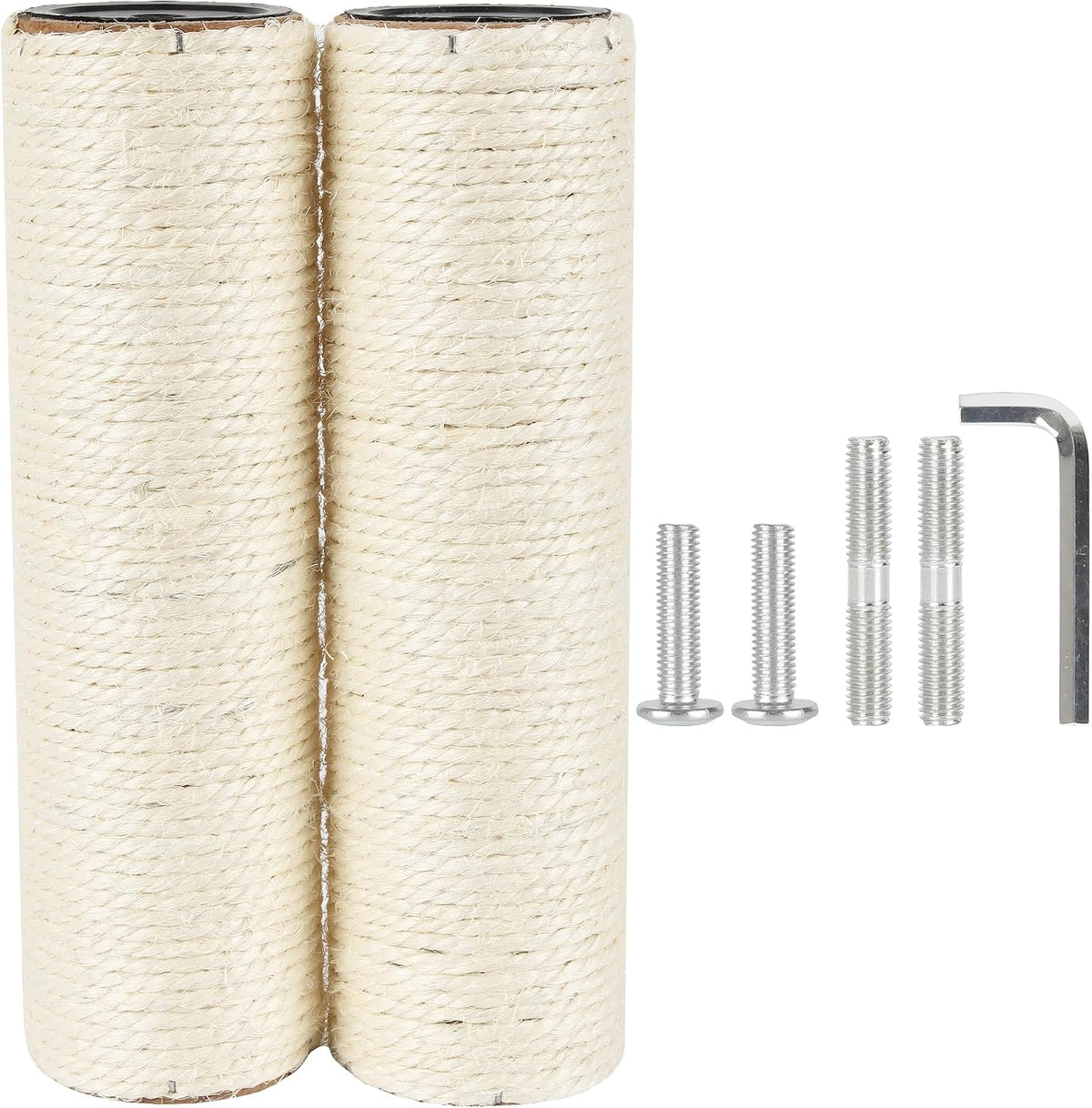 7.4cm 2.91in Diameter Cat Tree Scratching Post Replacement Sisal Pole - 9.84in/25cm / M10*2posts