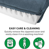 Furhaven Orthopedic Dog Bed for Large Dogs w/ Removable Bolsters & Washable Cover, For Dogs Up to 95 lbs - Sherpa & Chenille Sofa - Orion Blue, Jumbo/XL