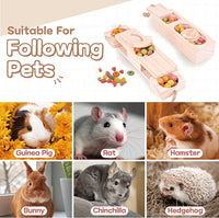Interactive Wooden Pet Sniff n' Snack Rabbit Chew Toys - Chinchilla & Rabbit Enrichment Toys for Boredom (2 Set)