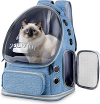 Cat Backpack Carrier Clear Bubble Window for Cats & Small Dogs up - Blue