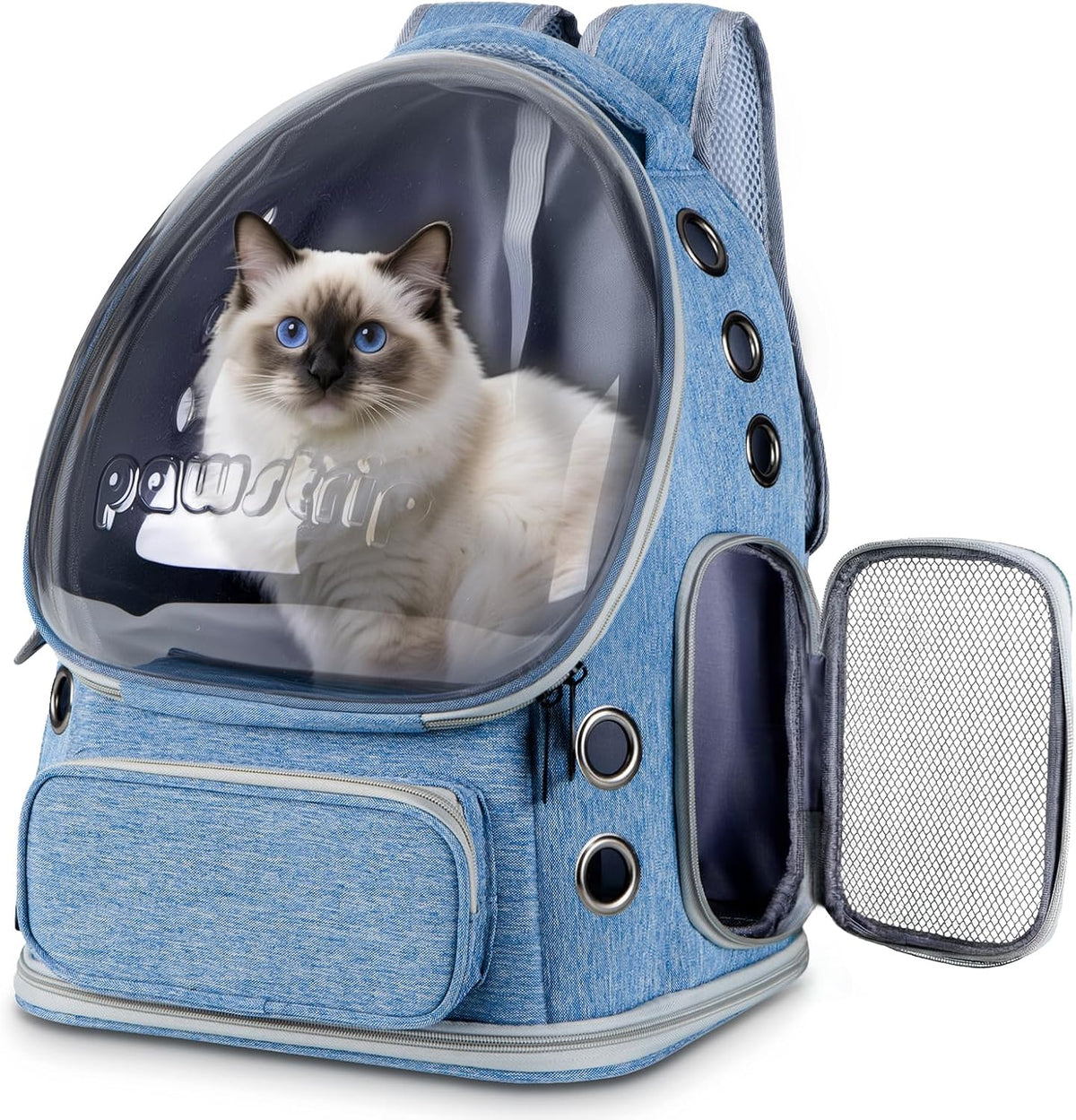 Cat Backpack Carrier Clear Bubble Window for Cats & Small Dogs up - Blue
