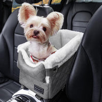 PETSFIT Center Console Dog Car Seat with Adjustable Seat-Rail Anchor - Grey / Small