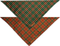 Fall Dog Bandanas 2 Pack, Orange Plaid Pet Scarf for Boy and Girl, Premium Durable Fabric, Holiday - Christmas 2 / Large - image 3
