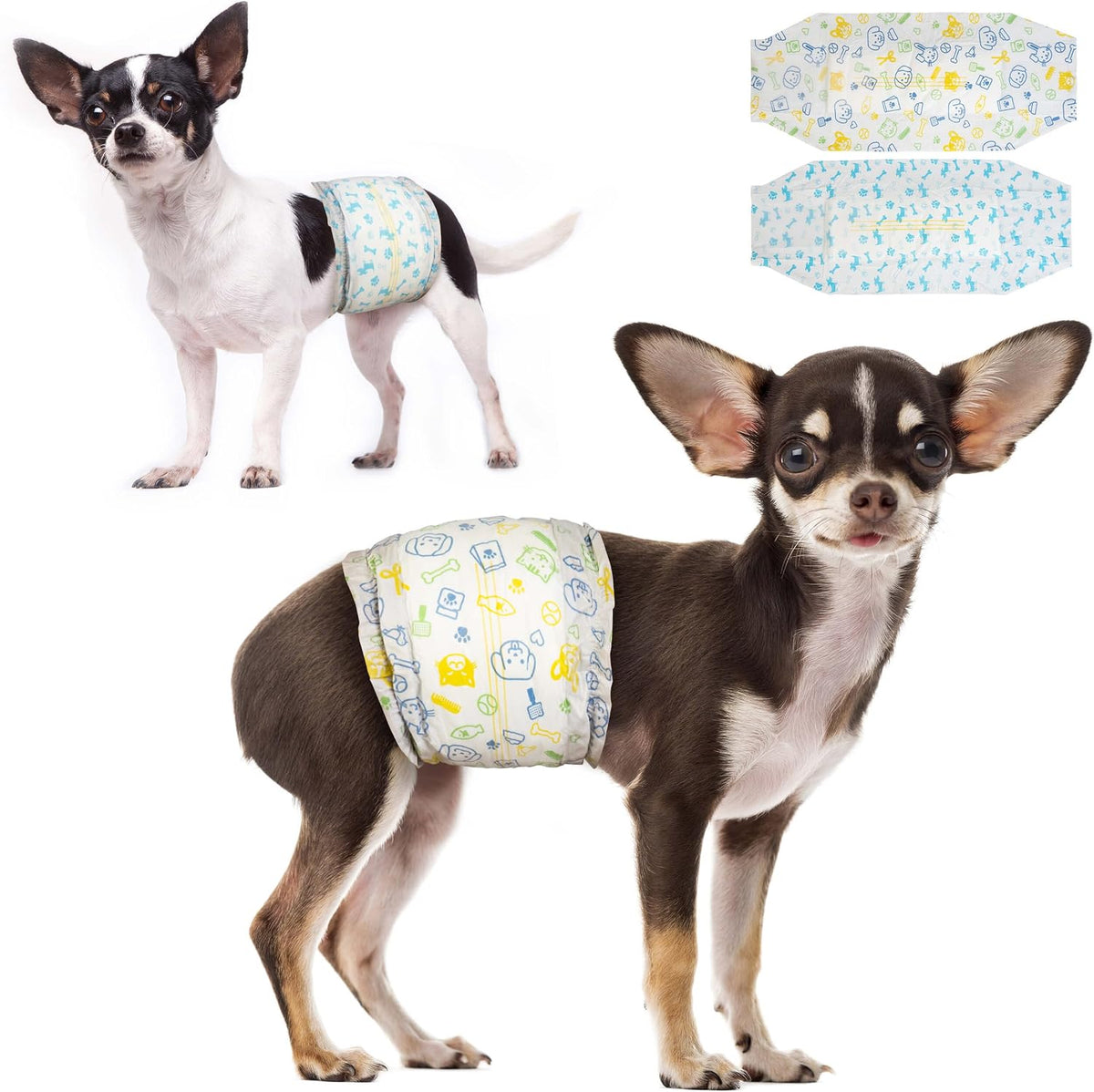 Dono Disposable Male Dog Diapers, Puppy Diapers Wraps - S(12-19in) / 24.0