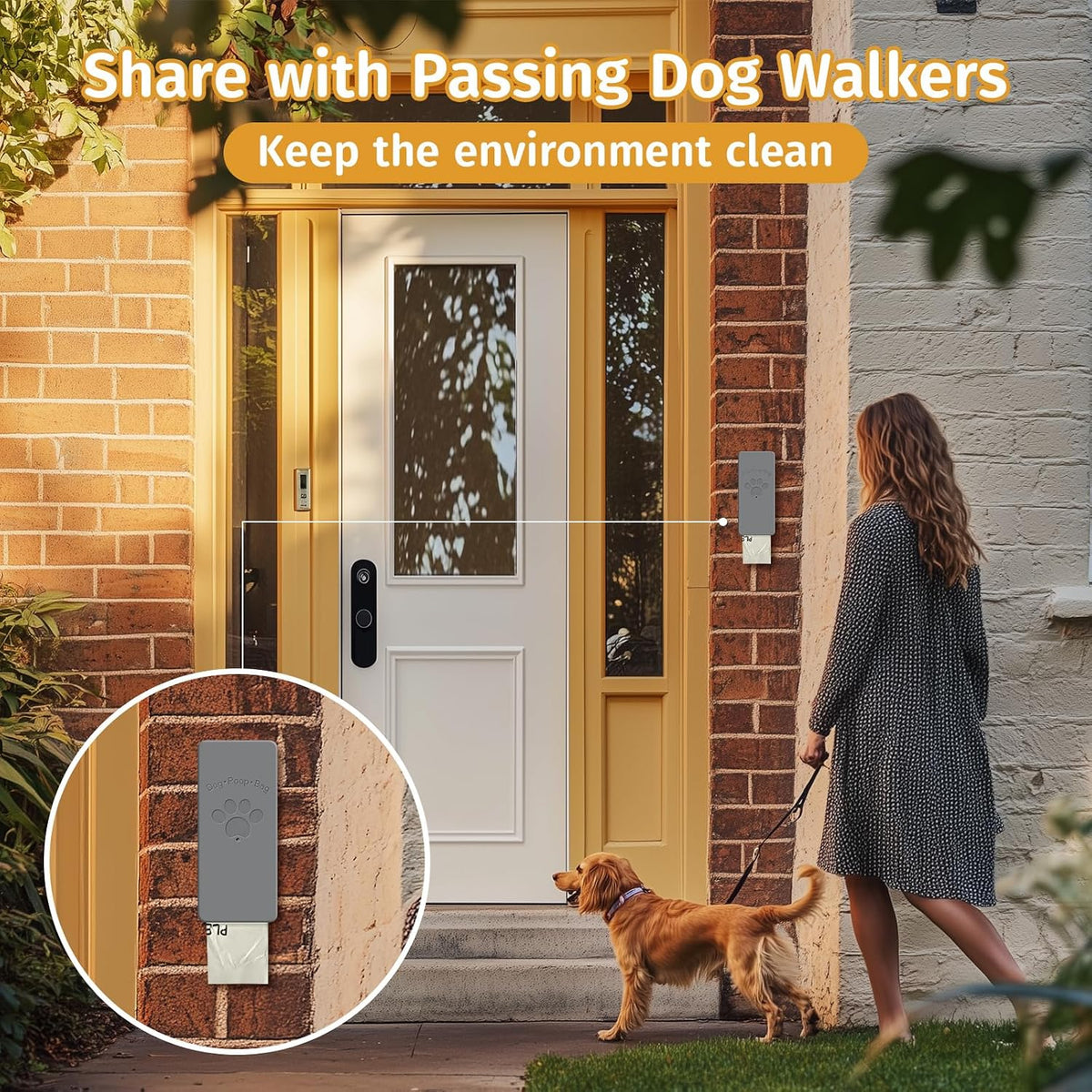 Dog Poop Bag Dispenser, Wall-Mounted Dog Bag dispenser Outdoor or Indoor for Doggy and Pets, Black - Gray - image 3