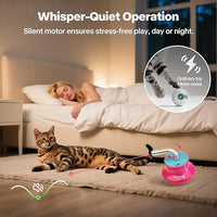 Cat Laser Pointer Toy for Bored Indoor Cats, Automatic Interactive Cat Toy, 360° Laser Rotation, USB Rechargeable, Wooble Base