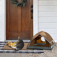 ASFANES Foldable Pet Tent for Medium Dogs & Cats - Brown / M - image 4