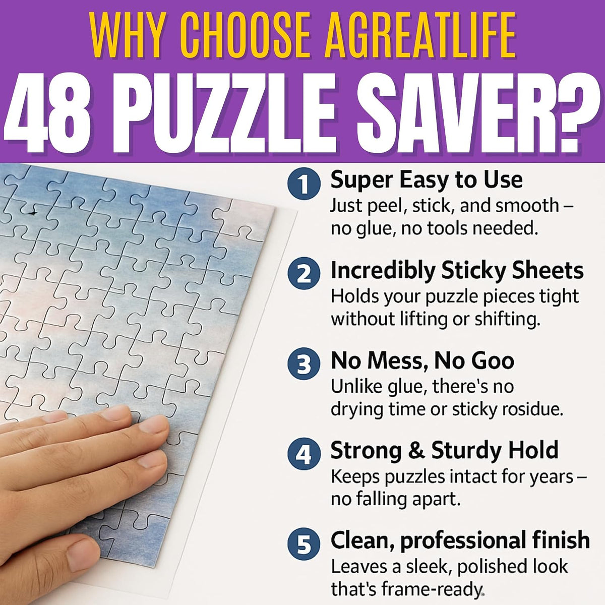 Permanent Adhesive Puzzle Saver Sheets, Preserve 2, No Stress - 48 Sheets - image 2