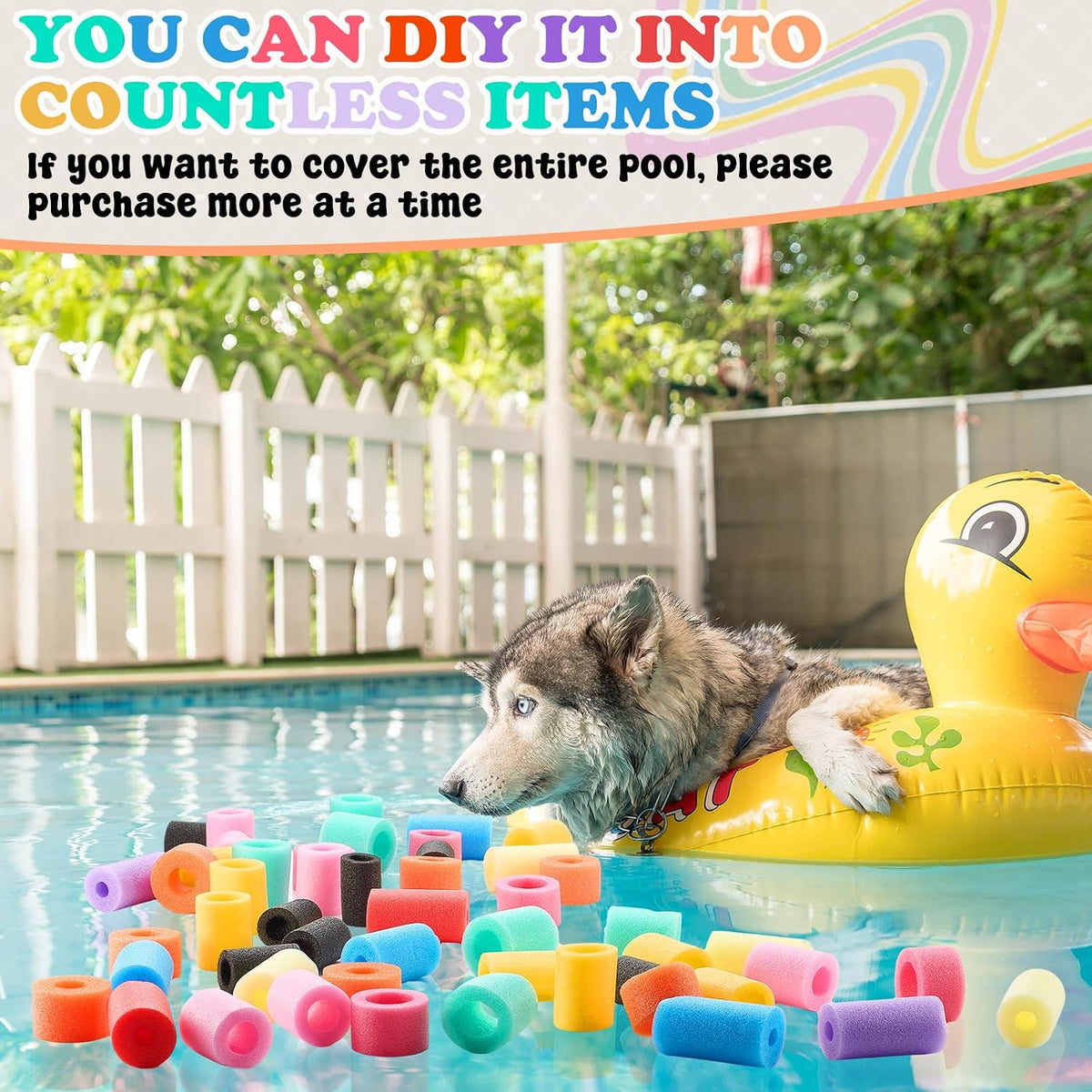 Frienda pool noodle bits, 50 colorful foam noodle pieces in assorted sizes - view 15