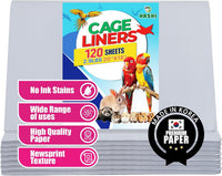 Large Bird Cage Liners, 120 Ink-Free Newsprint Sheets - Standard (20" x 18")