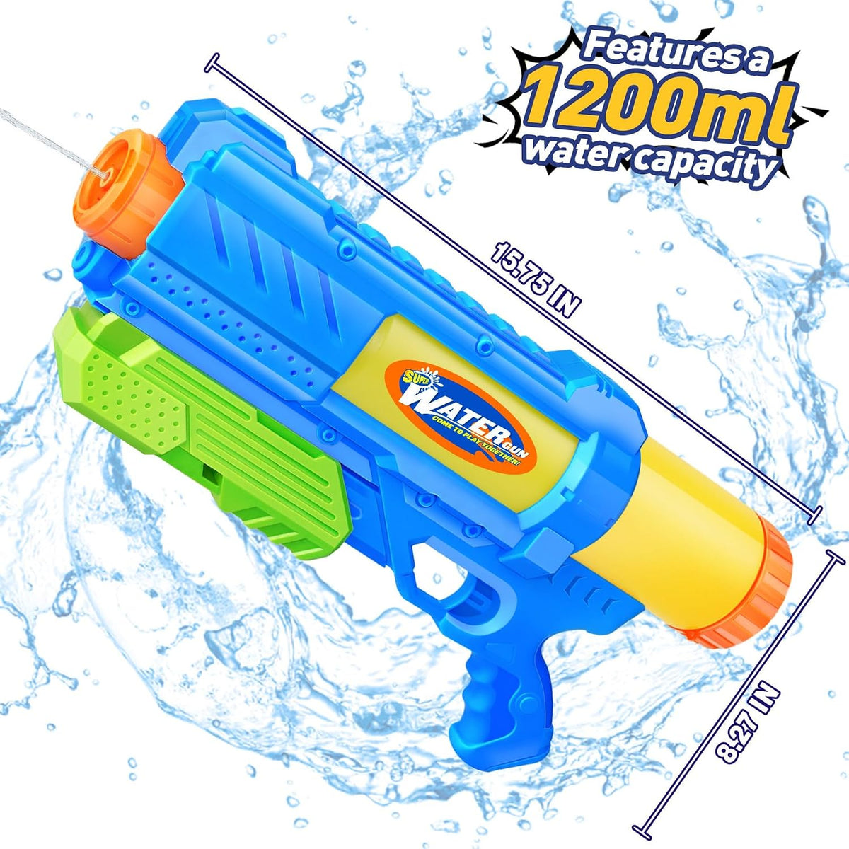 Super Water Gun for Kids Adults: 2 Pack - Blue Orange - image 2