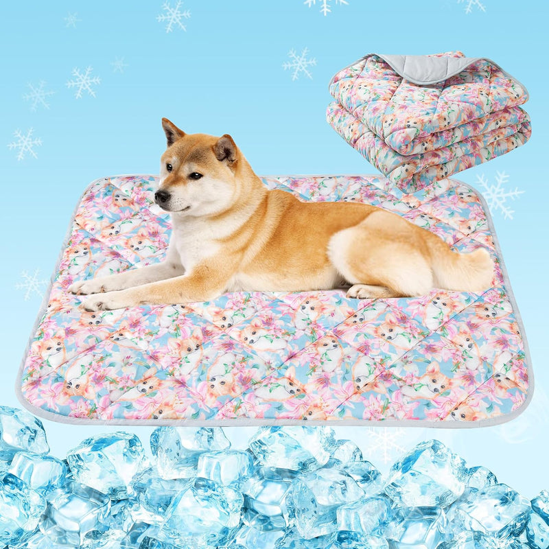 Dog Cooling Mat Washable Pet Pad for Indoor Outdoor Summer Use – Essentials for Dogs - Pink-Dog / L(40*60In)