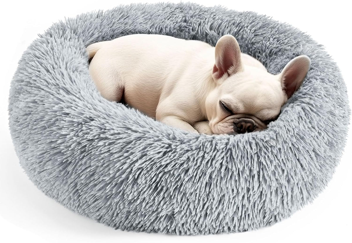 Hoewina Dog & Cat Bed for Indoor Cats - Light Grey / 24.0"L x 24.0"W x 8.0"Th