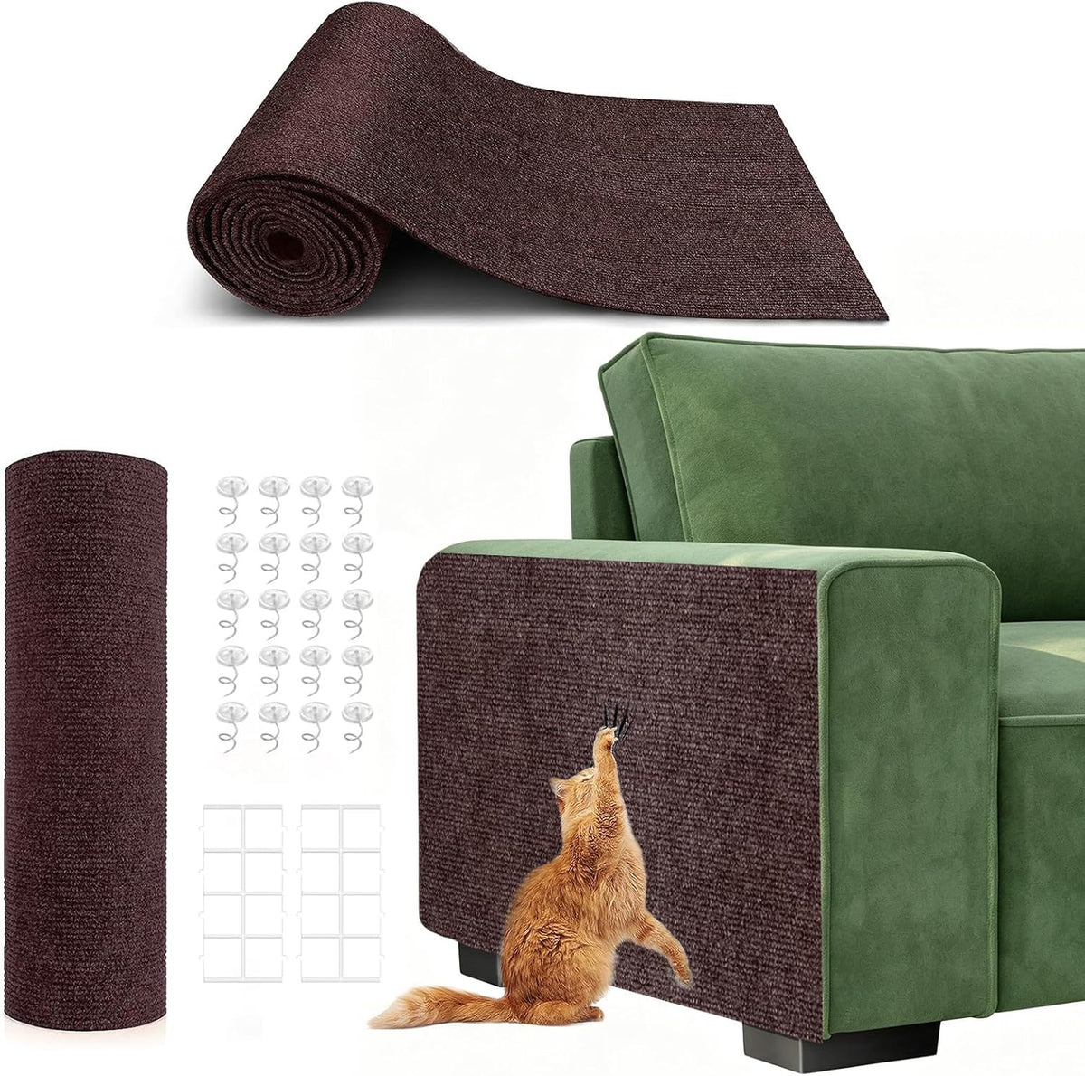 Self-Adhesive Cat Scratching Mat - Brown / 78.7"X15.8"