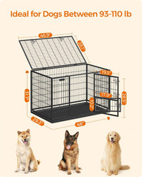 Feandrea 48" Heavy-Duty Dog Crate, Convenient Feeding Door - 48.0"L x 29.3"W x 31.7"H - image 4