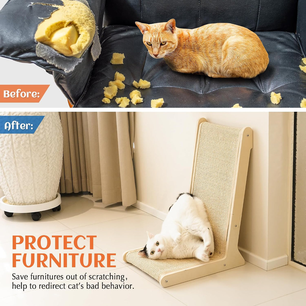 PETKARAY Couch Corner Cat Scratcher - 105° / Medium - image 4