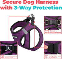 Voyager Step-in Air Dog Vest Harness - Purple/Black Trim / M (Chest: 16 - 18") - image 2