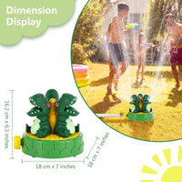 MoKo green dinosaur water sprinkler for kids with 360 degree spray - view 6
