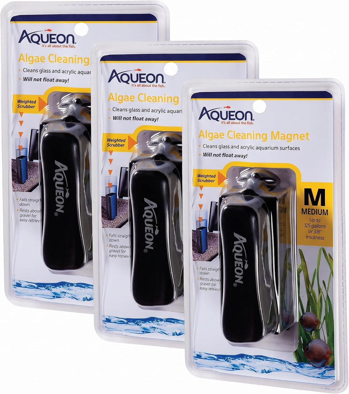 Aqueon Aquarium Algae Scraper - Medium (Pack of 3)