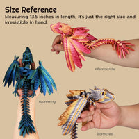 Guwewu Feathered Wyvern, 3D Printed Articulated Fidget Dragon - Azurewing - image 3