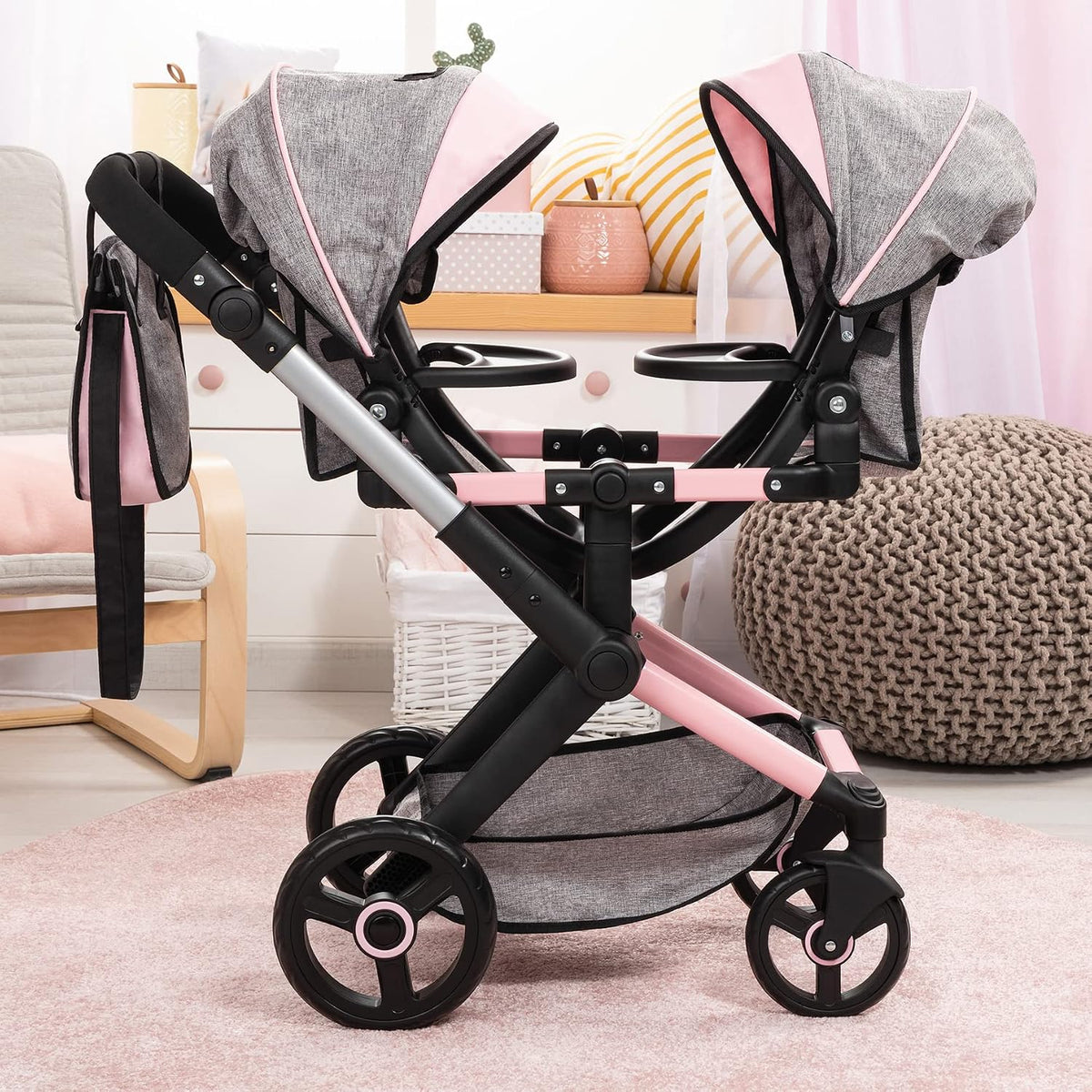 Bayer Twin Doll Stroller, Double Baby Stroller - image 2