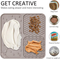 Lick Mat for Dogs Cats 2pcs 5.9" Silicone Slow Feeder – Essentials for Dogs - Beige&Grey / Large-7.9inch - image 3