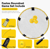 Fastes roundnet game set with round net, three balls and carrying bag - view 7