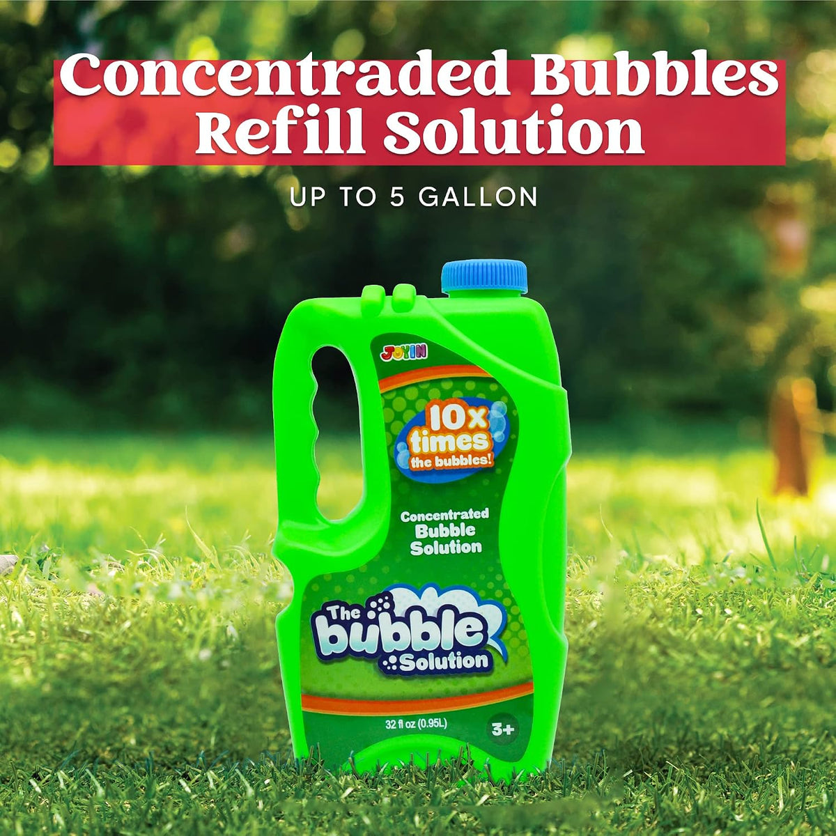 JOYIN 2 Bottles Bubbles Refill Solutions 64 oz - Green / 64 Ounce - image 2