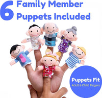BETTERLINE 20 Piece Story Time Finger Puppets Set Cloth Velvet - Puppet Theater Blue / Finger Puppets - image 3
