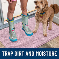 Smiry Dog Door Mat for Muddy Paws 30x20 - Classic Solid / Dusty Rose / 54"X24" - image 3