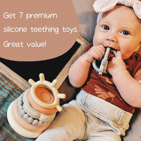 Moonkie Stacks of Circles Soft Teething Toy - Nature - image 3