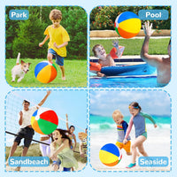 Large Beach Ball,8 Packs 24" Large Rainbow Beach Ball Bulk, Inflatable Pool Toys for Party Supplies - image 4