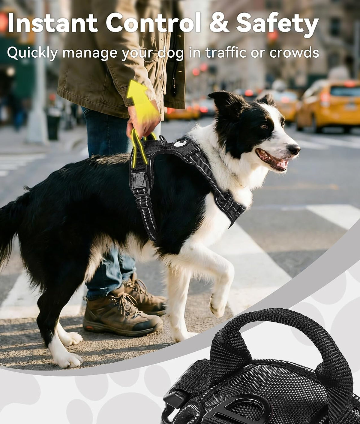Joytale No Pull Dog Harness Medium Sized Dog, Front Clip - Medium / Black - image 3