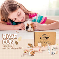 SoulThink® Interactive Guinea Pig Toys - Wooden Rat Toys for Pet Rats, Enrichment & Foraging Activity for Hamster Sniff n' Snack Puzzle for All Small Rodents (2 Sets)