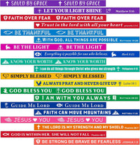 Bible Verse Bracelets – 80 Pcs Bulk Jesus Silicone Wristbands – Fun for Kids & Family - Bright Color - image 2