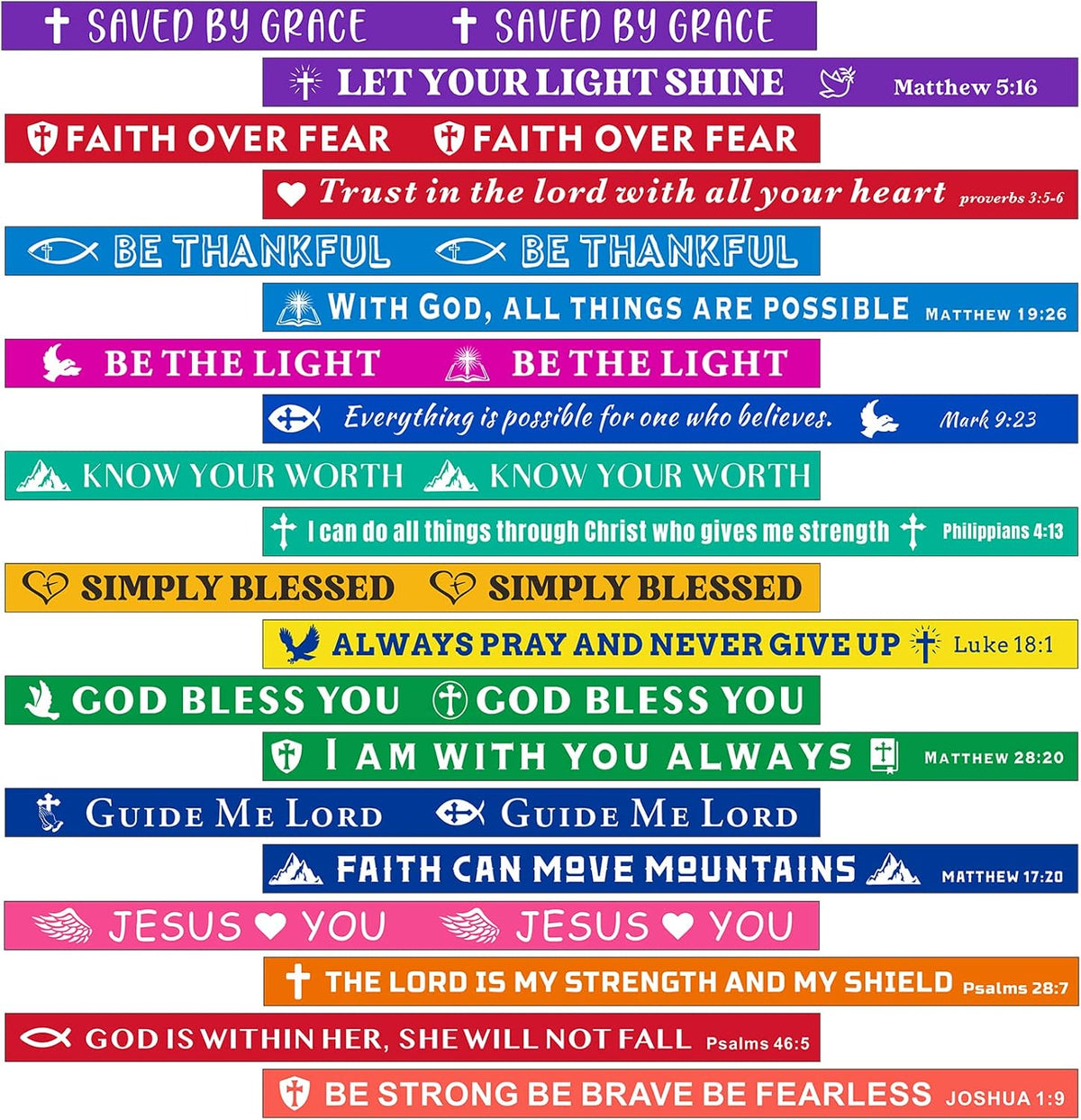 Bible Verse Bracelets – 80 Pcs Bulk Jesus Silicone Wristbands – Fun for Kids & Family - Bright Color - image 2