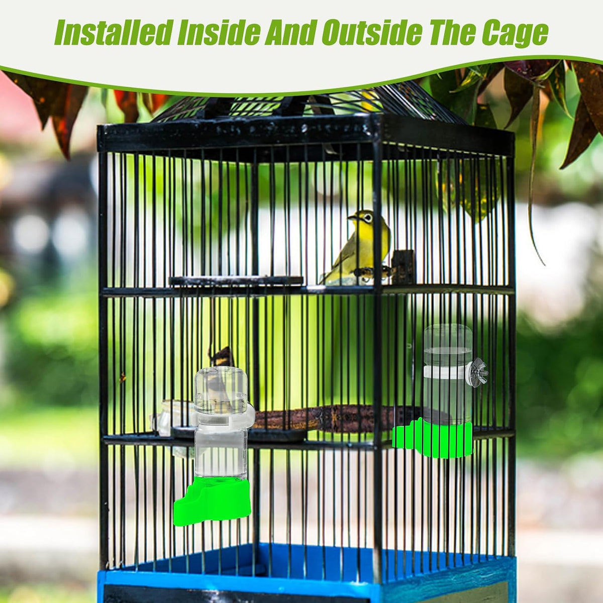2 Pack Automatic Bird Cage Water Dispenser - Green / 1PCS Water Dispenser - image 3